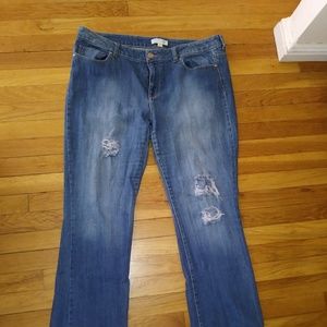 Size 18 distressed jeans